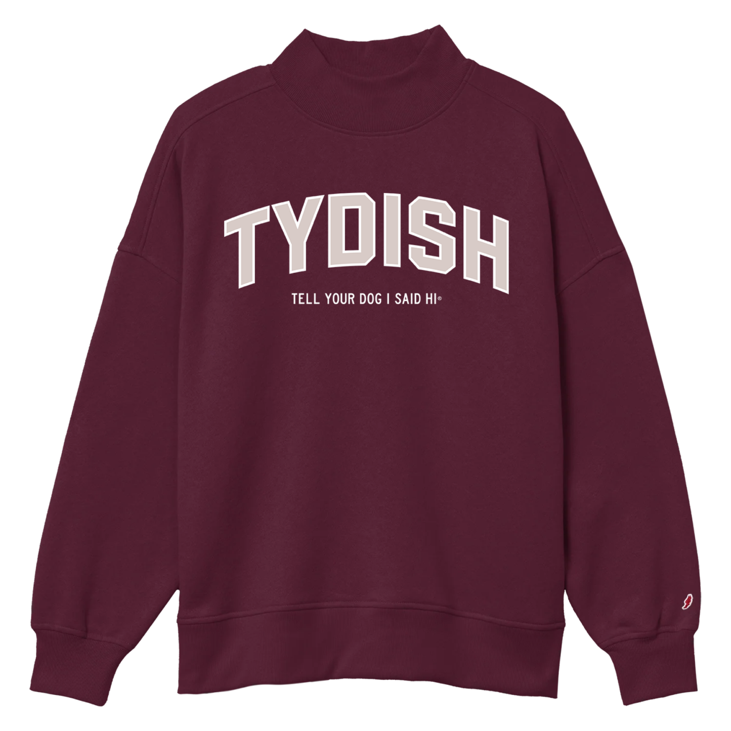 Varsity Style TYDISH Mock Neck - Maroon