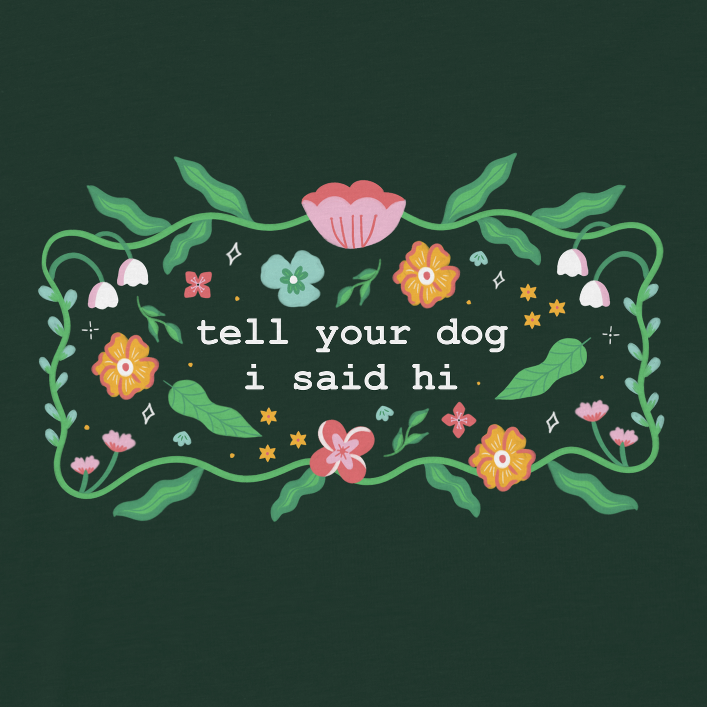 Floral Magic Tee - Dark Green