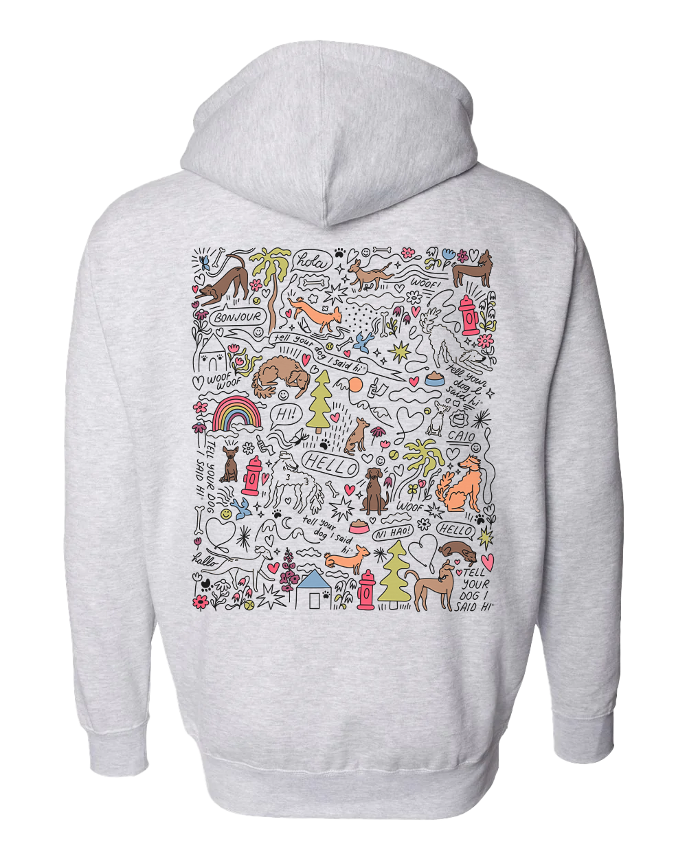 Community Doodle Zip Hoodie - Heather Grey