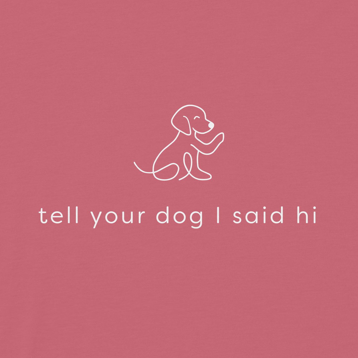 Waving Dog Tee - Pink