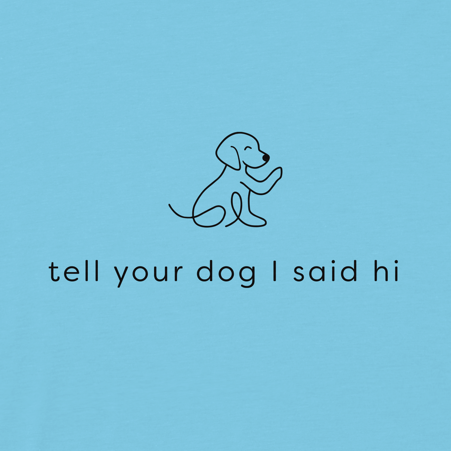 Waving Dog Tee - Light Blue