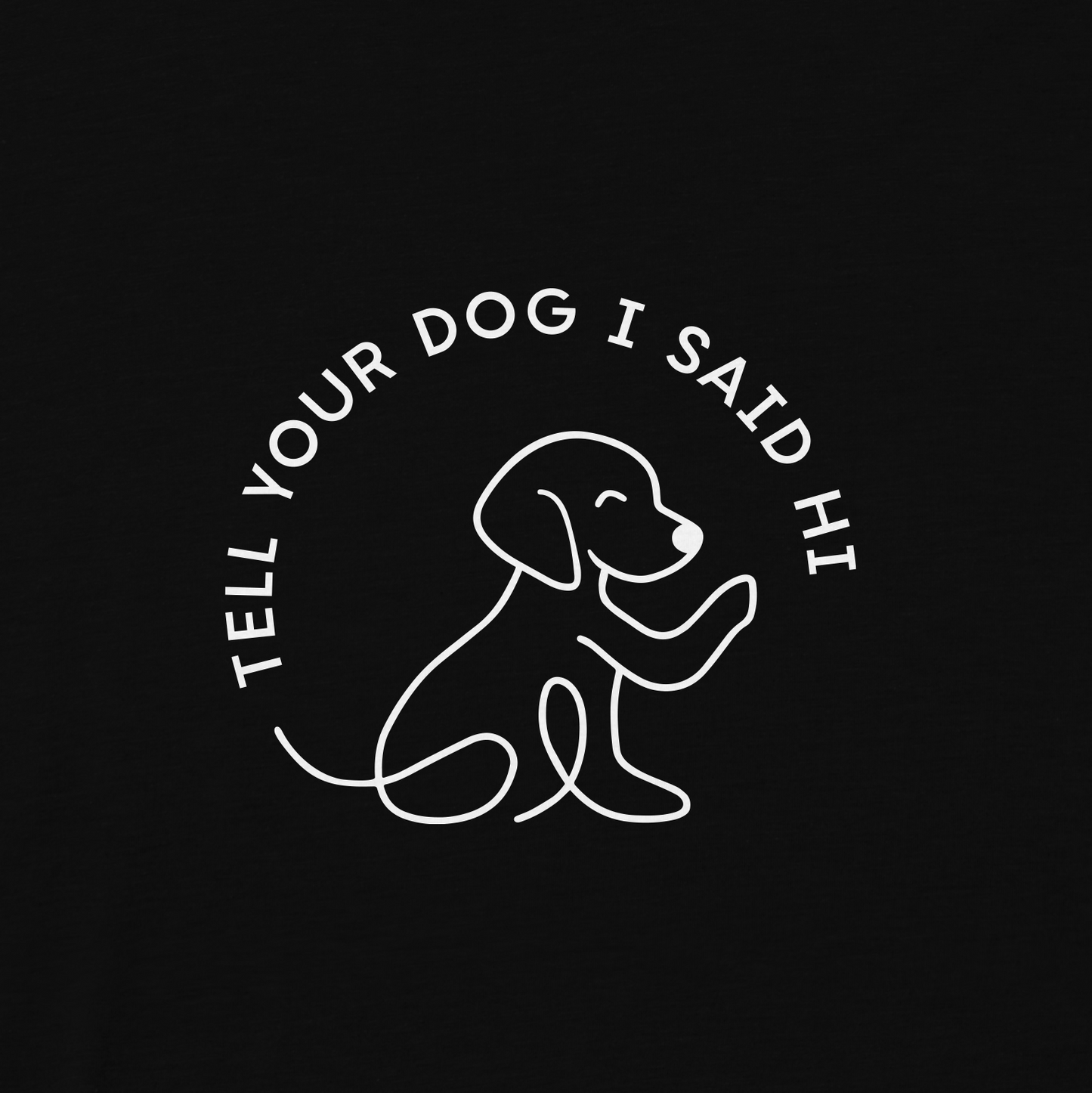 Waving Dog Badge Tee - Black