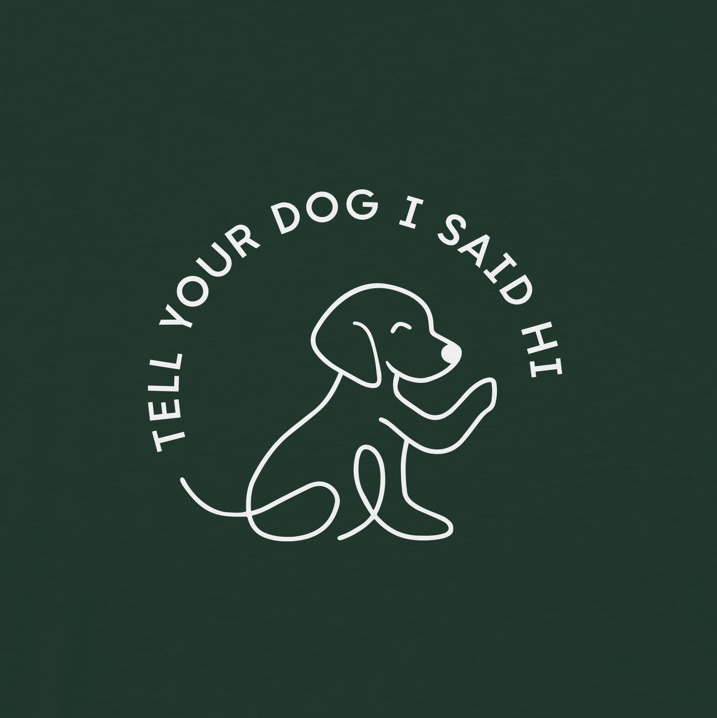 Waving Dog Badge Tee - Dark Green