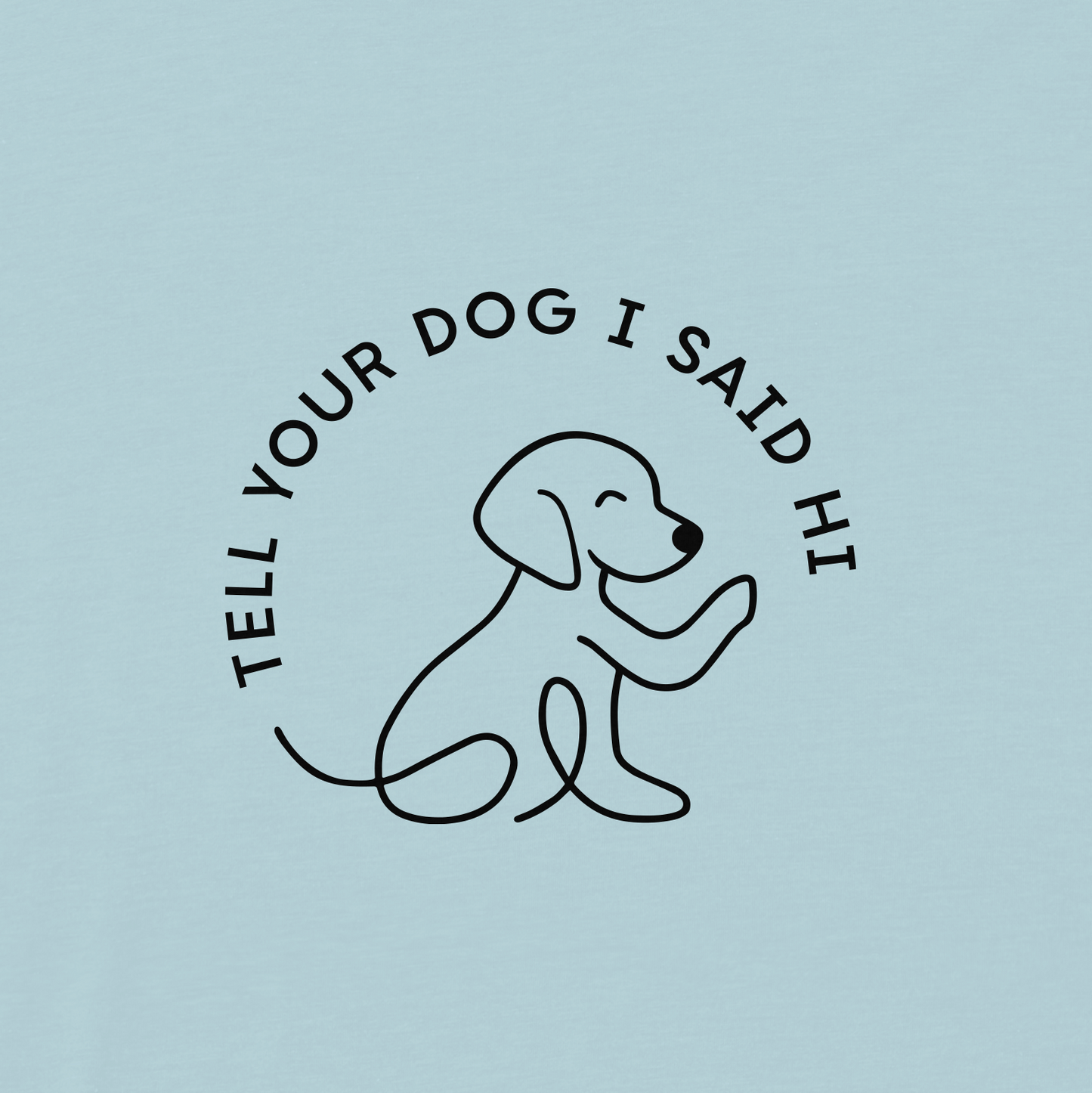 Waving Dog Badge Tee - Spun Sugar