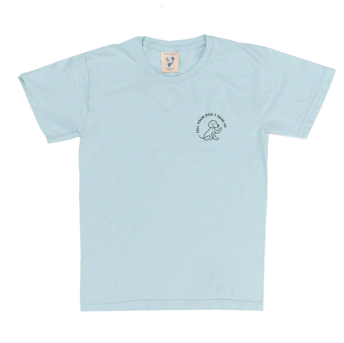 Waving Dog Badge Tee - Spun Sugar