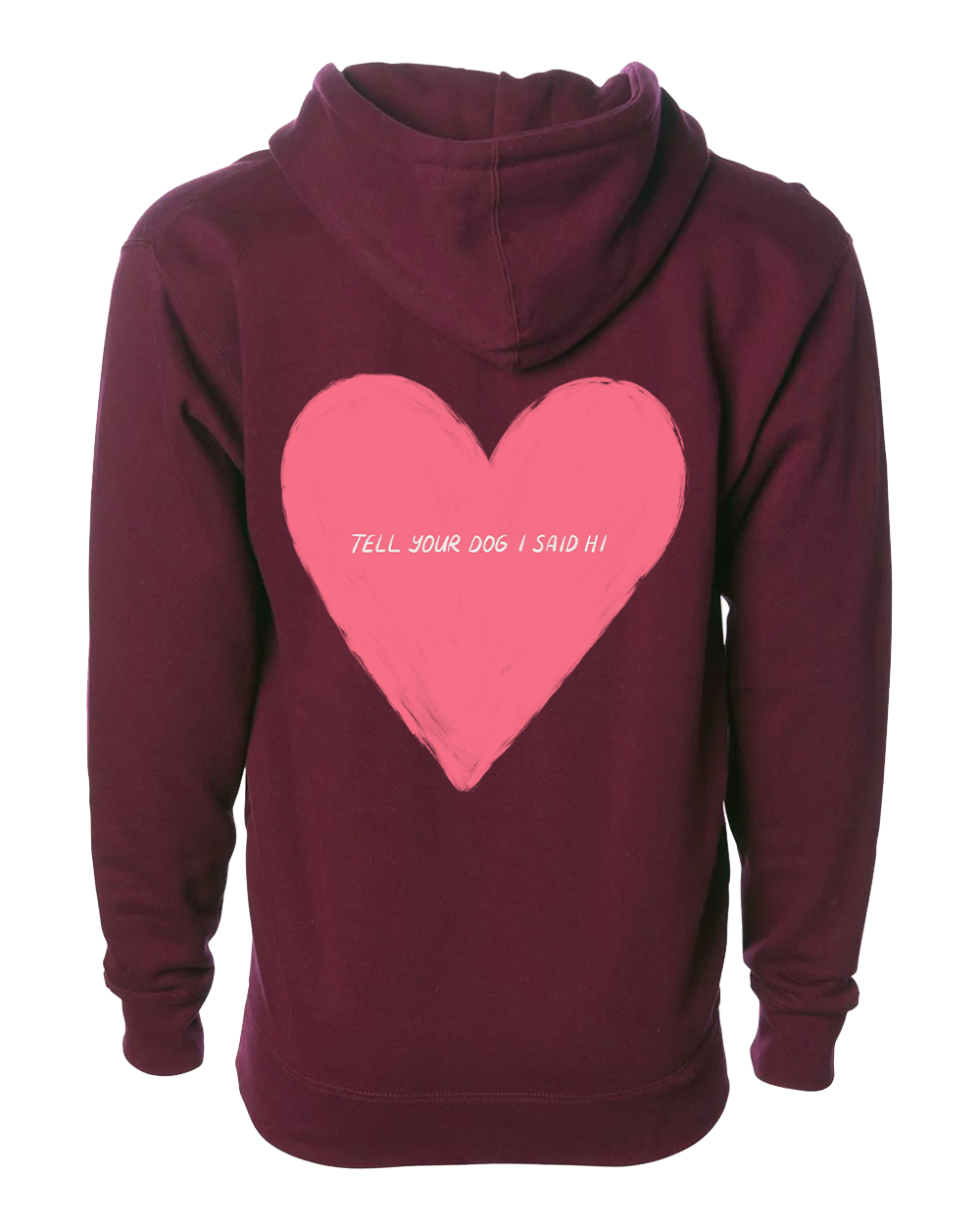 Big Heart Zip Hoodie - Maroon