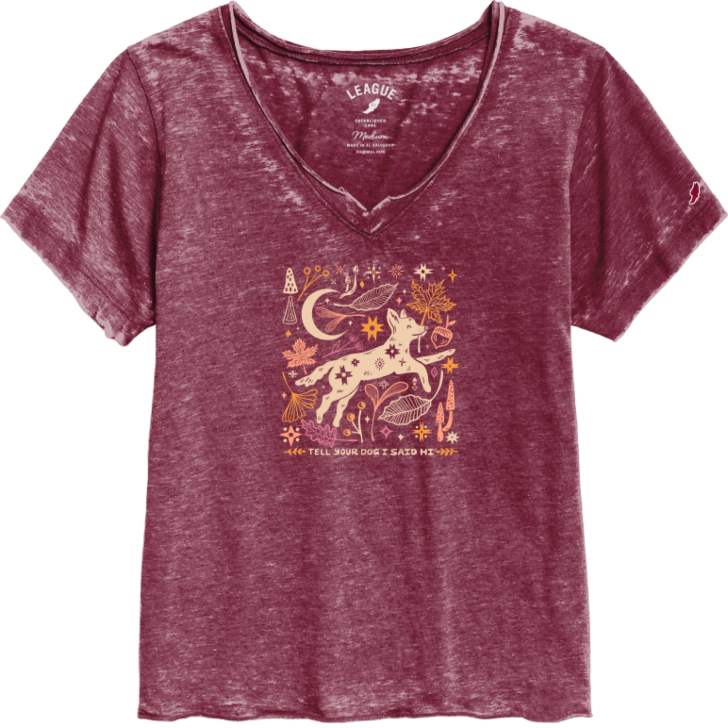 Fall Harvest Burnout V-Neck - Heather Burgundy