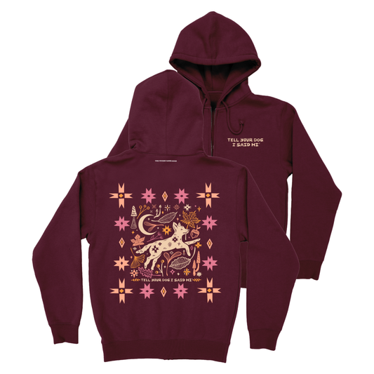 Fall Harvest Zip Hoodie - Maroon