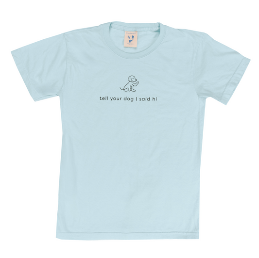 Waving Dog Tee - Spun Sugar