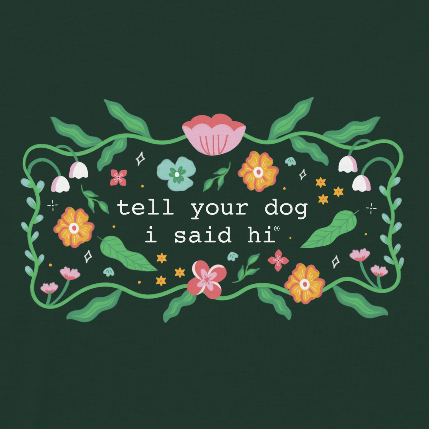 Floral Magic Tee - Dark Green