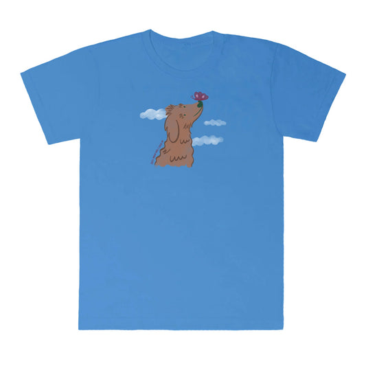 Watercolor Butterfly Tee - Pacific Blue