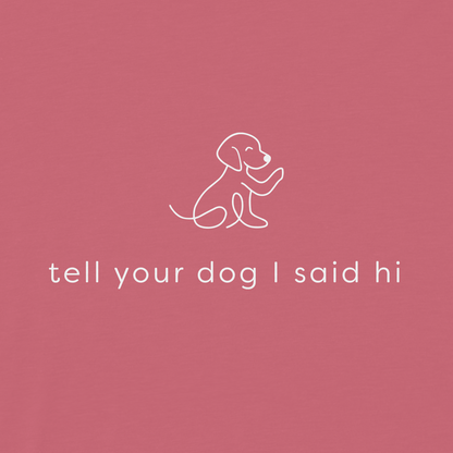 Waving Dog Tee - Pink