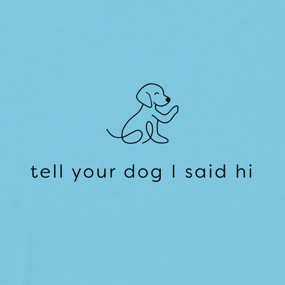 Waving Dog Tee - Light Blue