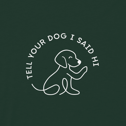 Waving Dog Badge Tee - Dark Green