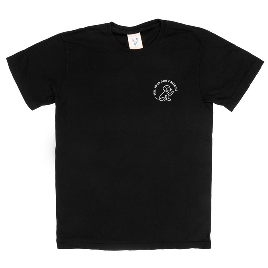 Waving Dog Badge Tee - Black