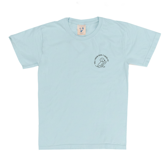 Waving Dog Badge Tee - Spun Sugar