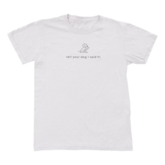 Waving Dog Tee - Dusty Lavender
