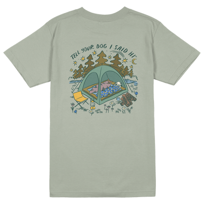 Camping Dogs Tee - Sage