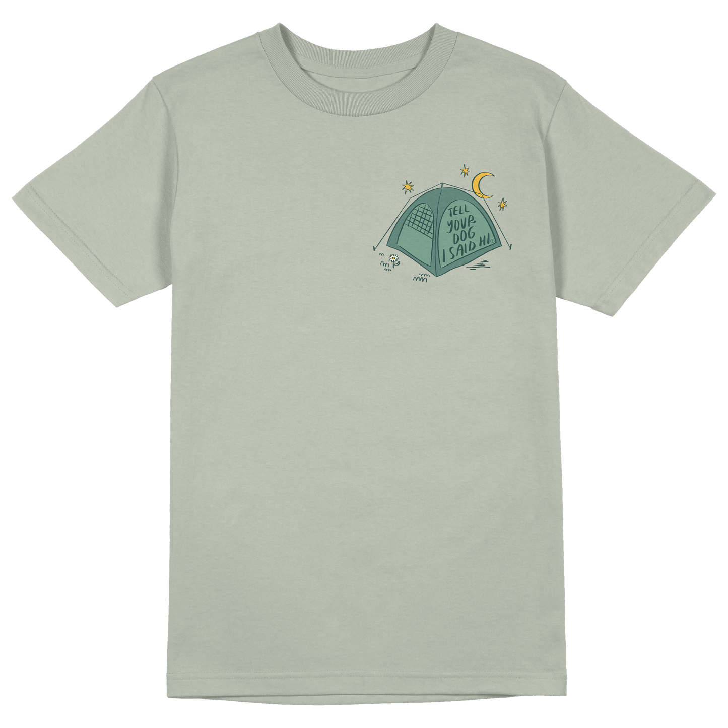 Camping Dogs Tee - Sage