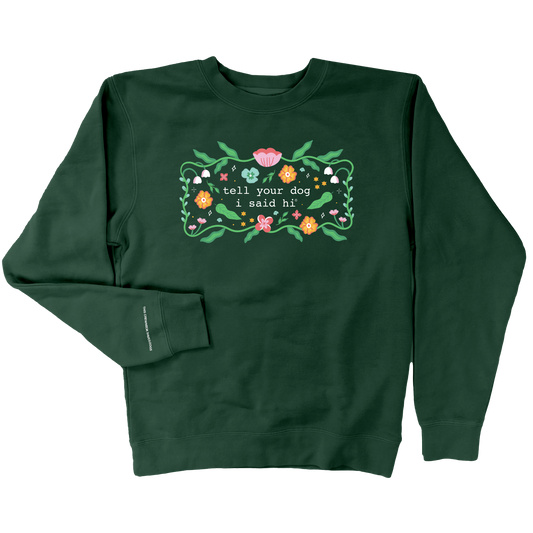 Floral Magic Crewneck - Dark Green