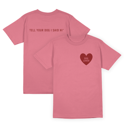 Dog Lover Badge Tee - Pink