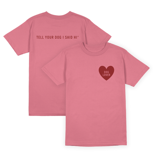 Dog Lover Badge Tee - Pink