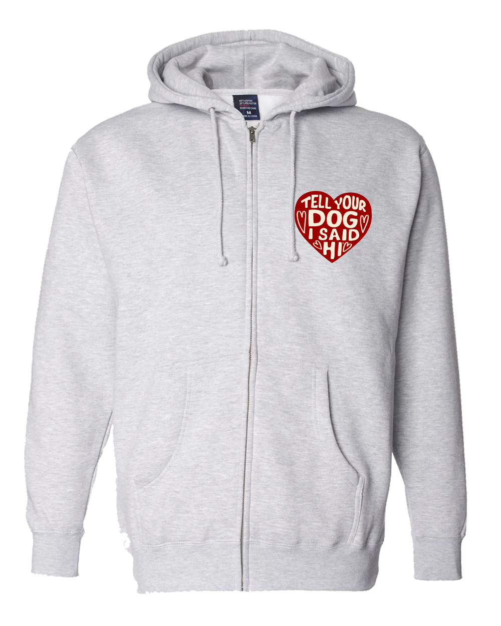 Heart Badge Zip Hoodie - Heather Grey
