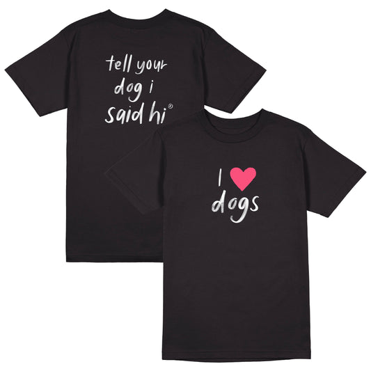 I Heart Dogs Tee - Black