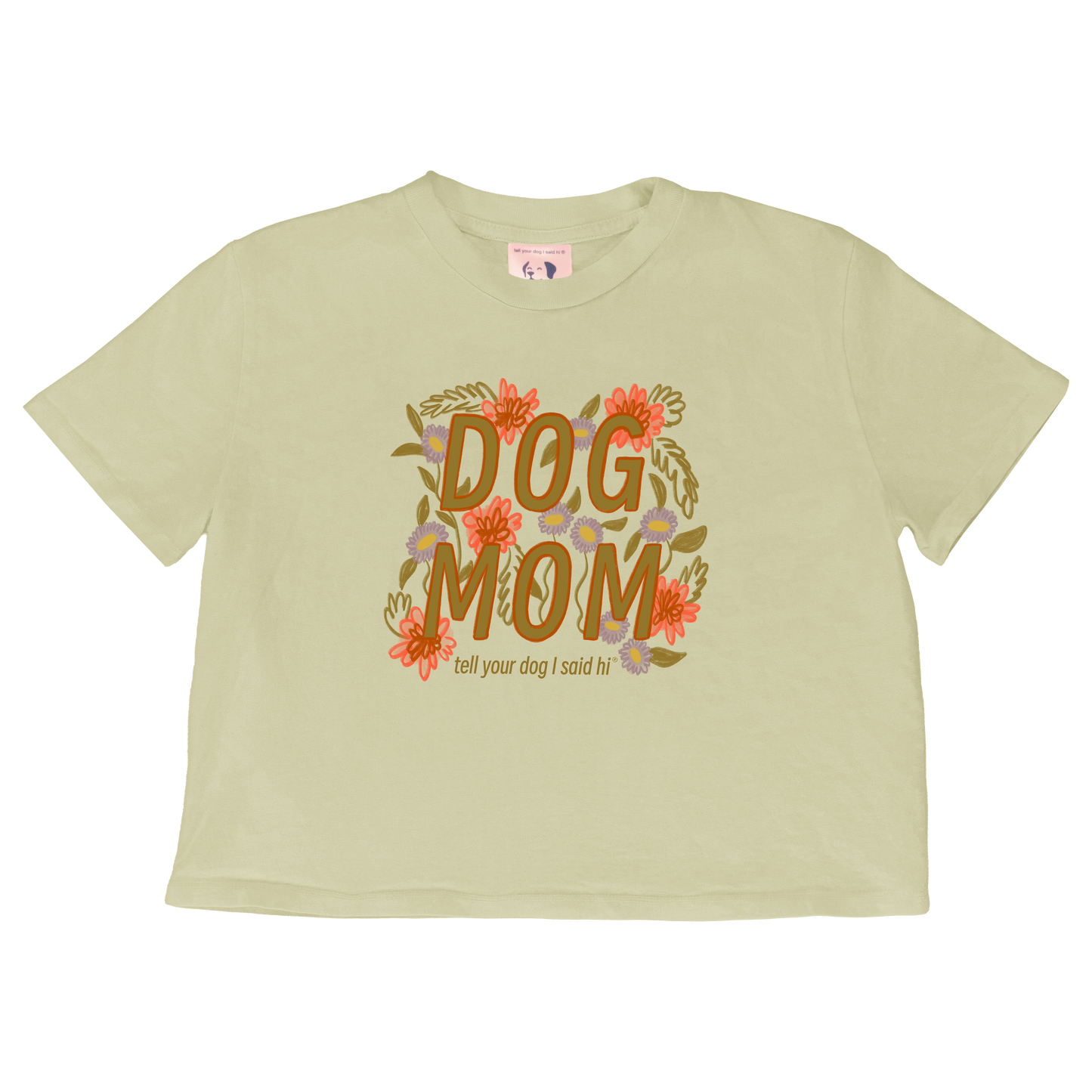 Dog Mom Crop Top - Pear