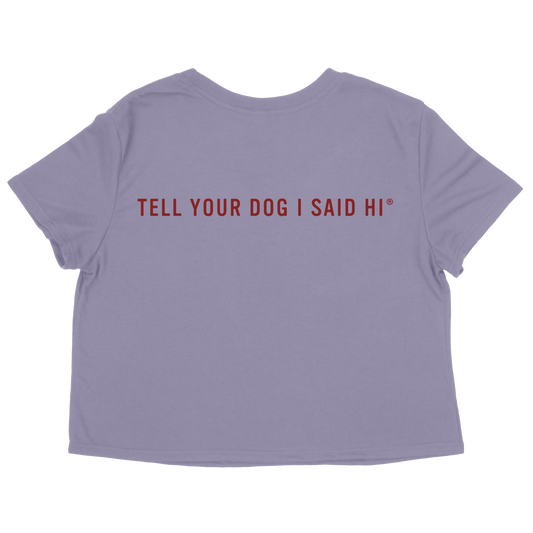 Dog Lover Badge Crop Top Tee - Lilac