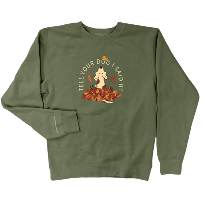 Pile of Leaves Crewneck - Moss Green