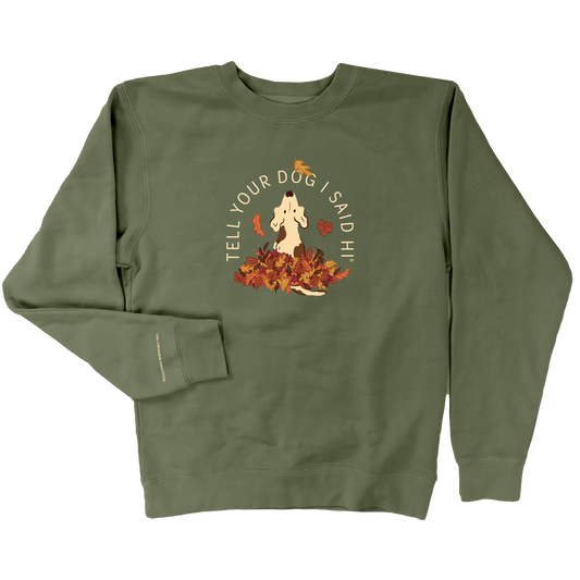Pile of Leaves Crewneck - Moss Green