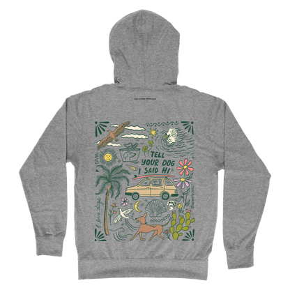 Roadtrip Doodles Lightweight Hoodie - Gunmetal Heather