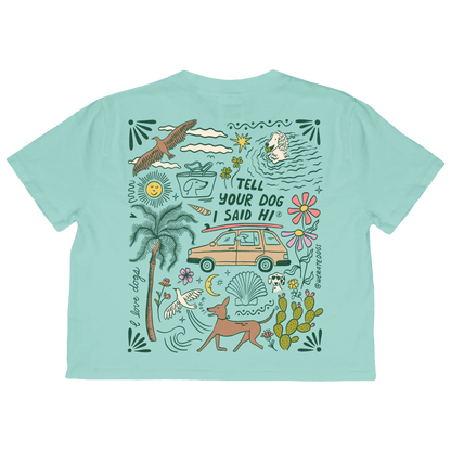 Roadtrip Doodles Crop Top - Mint