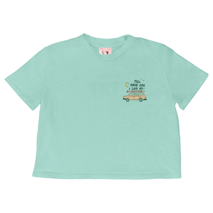 Roadtrip Doodles Crop Top - Mint