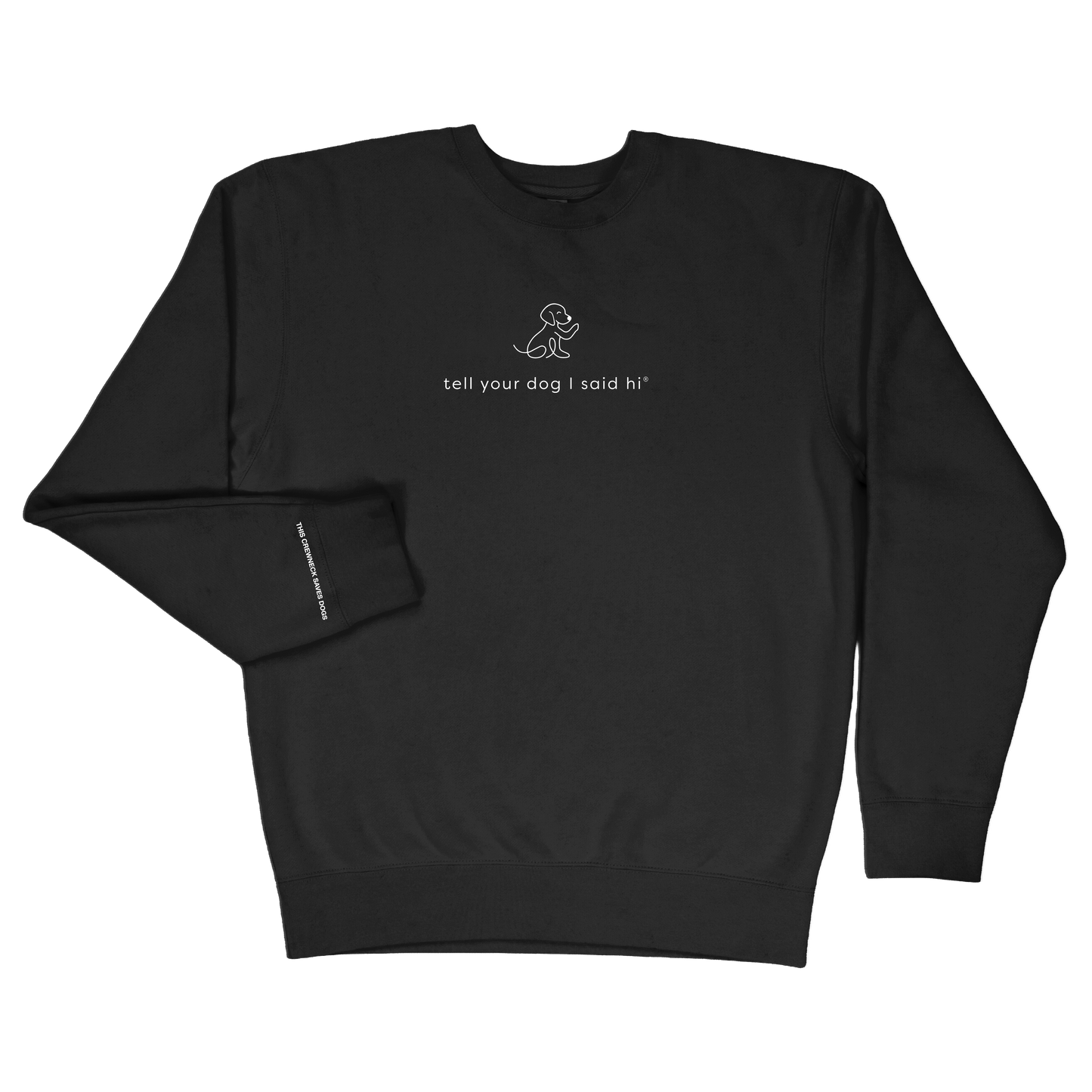 Waving Dog Crewneck - Black