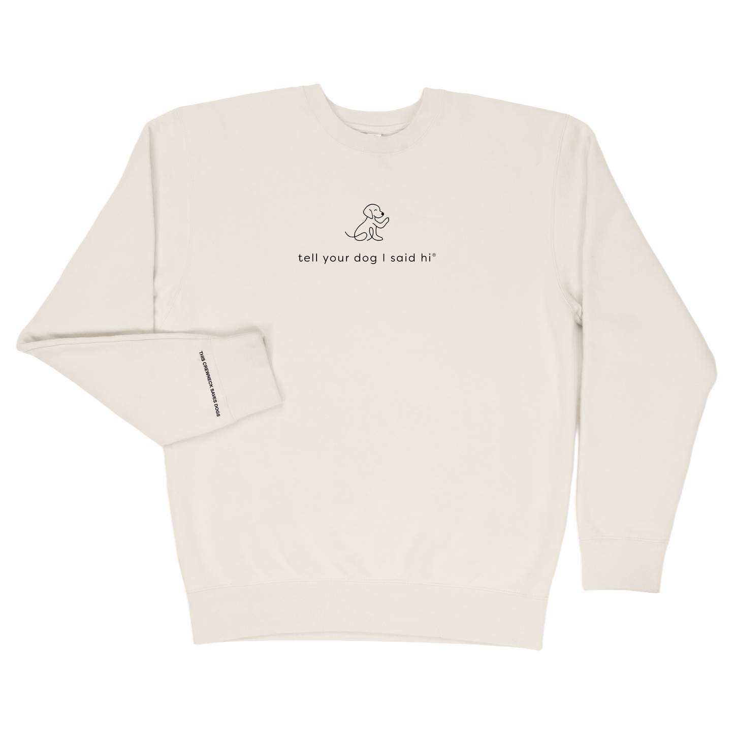 Waving Dog Crewneck - Bone