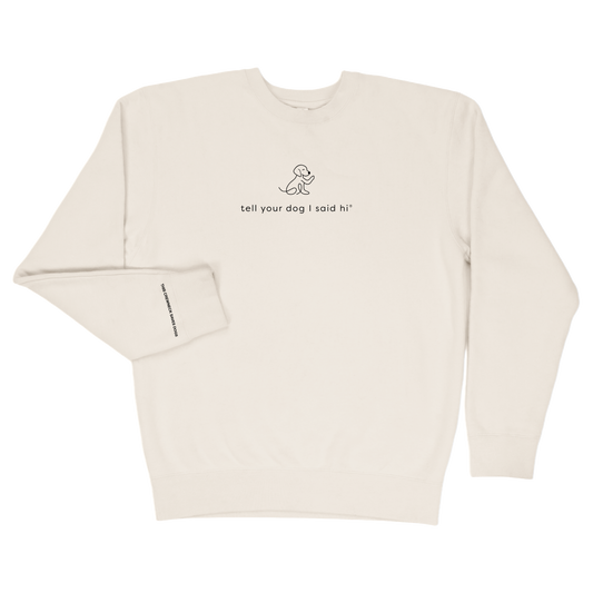 Waving Dog Crewneck - Bone