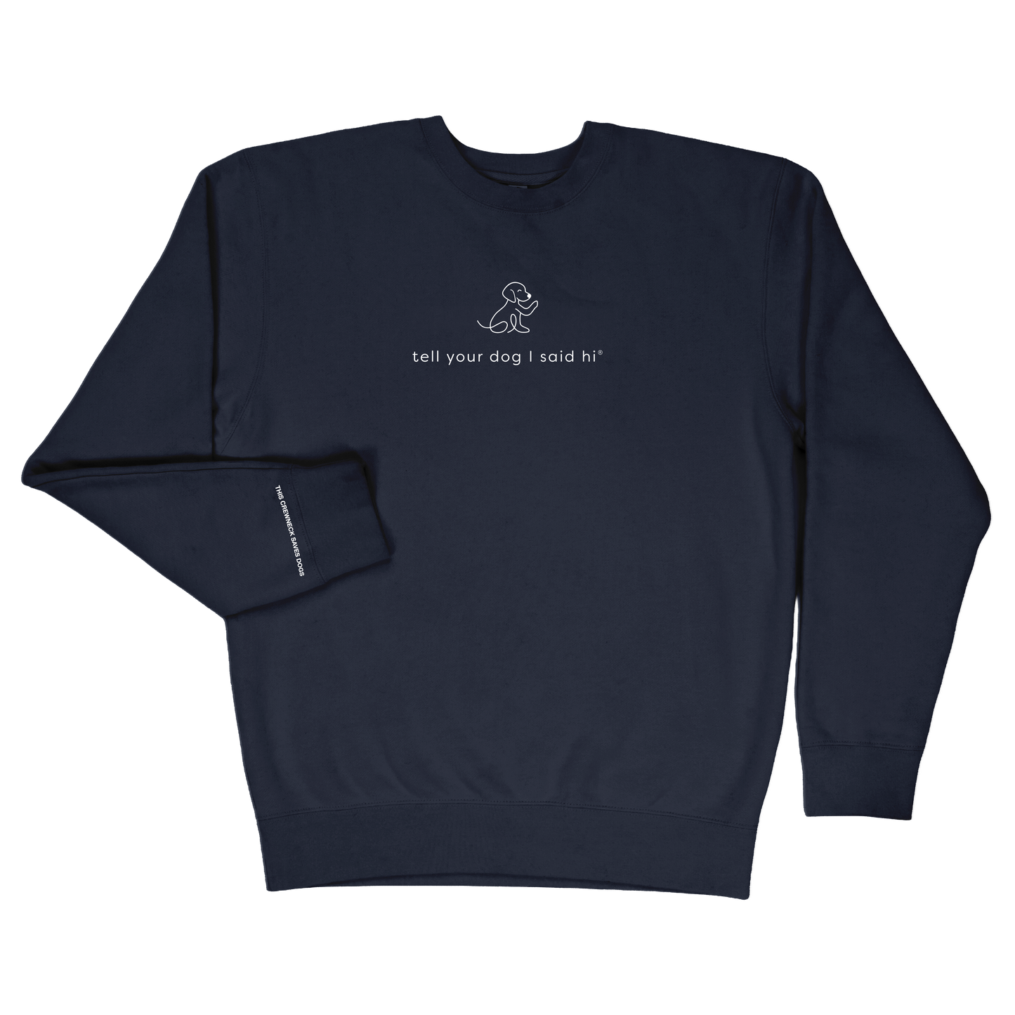 Waving Dog Crewneck - Navy