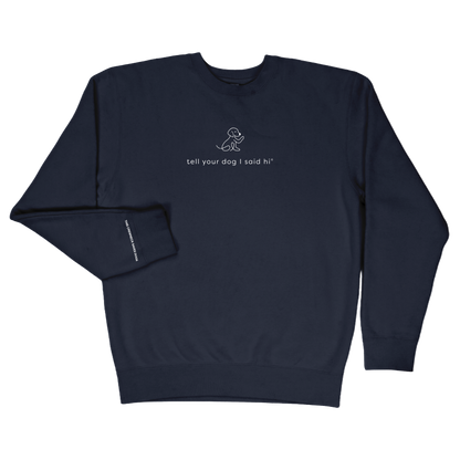 Waving Dog Crewneck - Navy