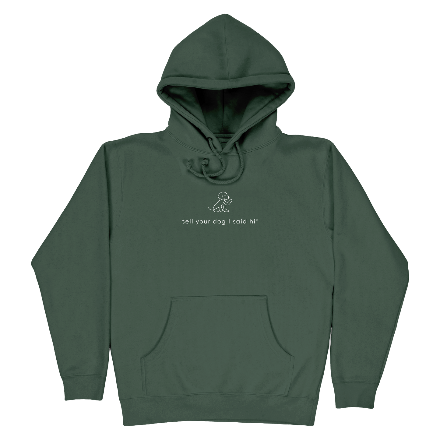 Waving Dog Hoodie - Alpine Green