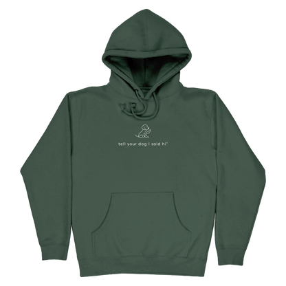 Waving Dog Hoodie - Alpine Green