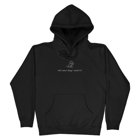 Waving Dog Hoodie - Black