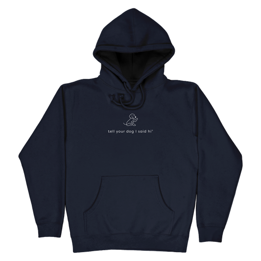 Waving Dog Hoodie - Navy